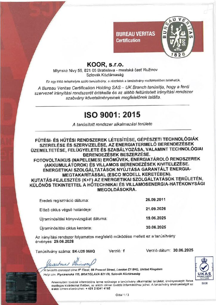 Certifikát ISO 14001/9001 - HU